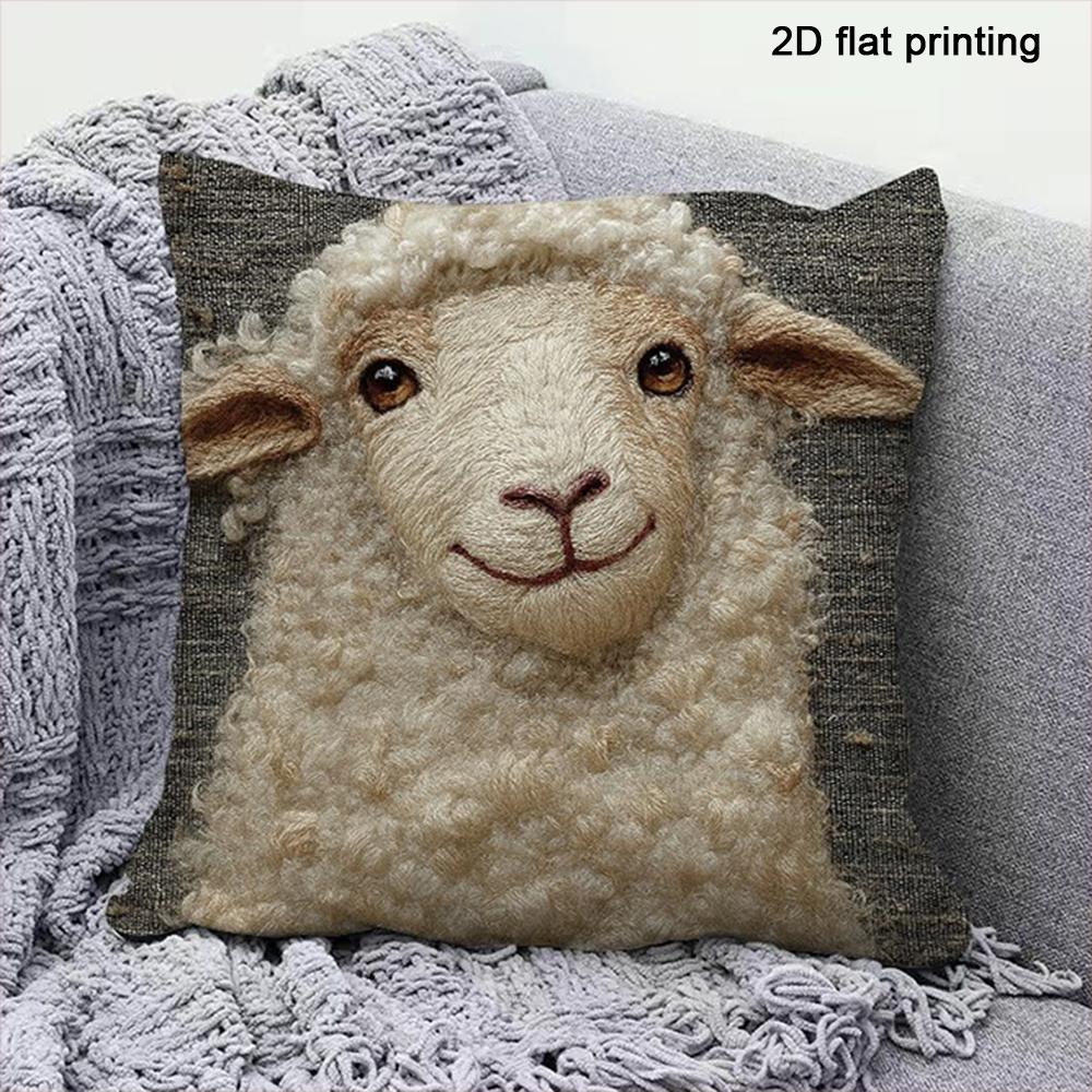 1pc Adorable Animal and Nature Patterned Pillow Cases Sofa Bed Cushion Cover Home Bedroom Decoration