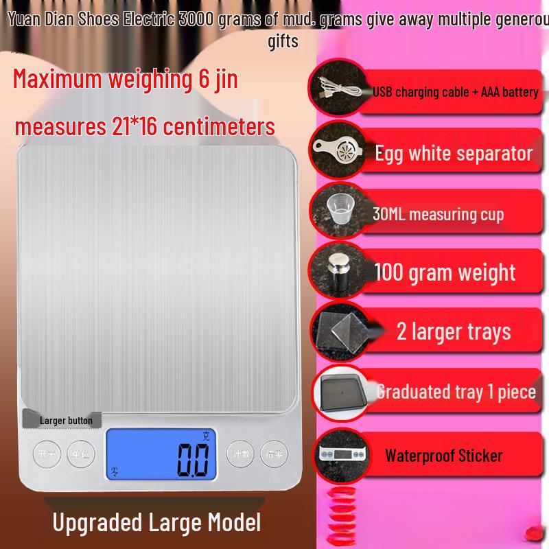 Portable High-Precision Kitchen Scale for Food, Baking, and Flour Weighing