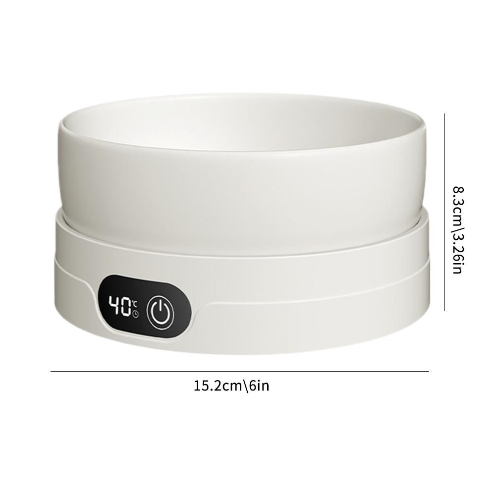 Ceramic Heated Water Bowl For Cat Dogs 4 Temperature Settings Winter Pet Drinking Plate Thermal Dog Water Bowl Dispenser