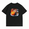 One Piece Men's Casual Loose Crew Neck Summer Short‑Sleeve T‑Shirt with Portgas D. Ace Anime Graphic Print Women And Men T-shirt