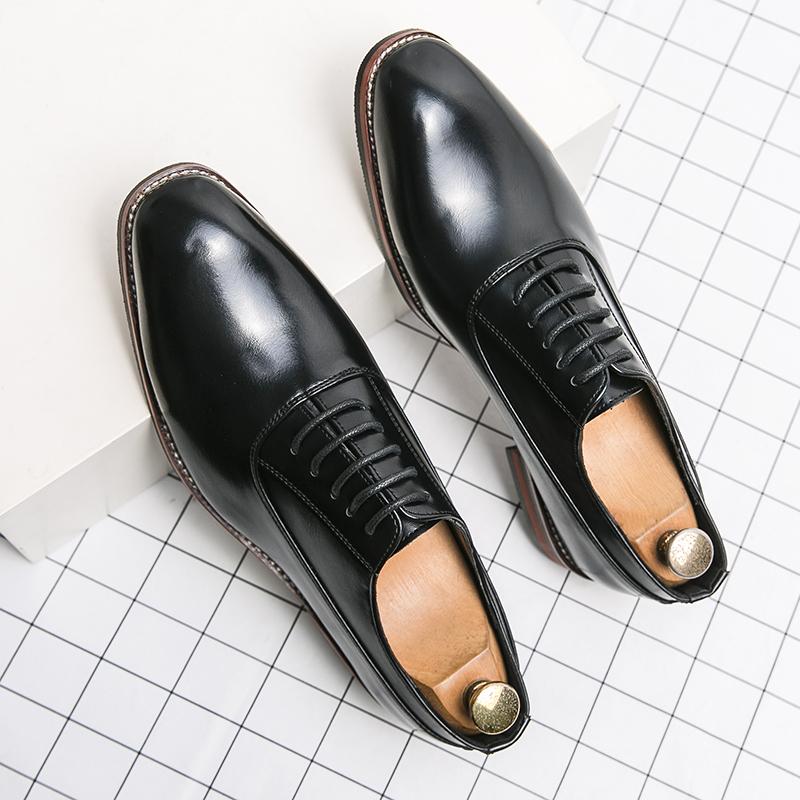 Leather Shoes Young British Dress Casual Business Sense Leather Shoes Wedding Groom Suit Height Increase