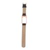 Smart Bracelet Band Smartwatch Wrist Band Leather Strap Metal Casing Anti Lost for Mi Band 6 5 NFC(Black Gold )