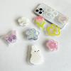 INS Korea 3D Cute Flower Transparent Phone Holder Grip Tok Griptok Support for IPhone 16 Pro Accessories Folding Finger Stand 5