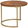 Nesting Coffee Tables Set 2 Pcs Honey Brown Solid Mango Wood and Steel