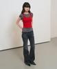 GENERALIDEA Two-Way Color Layered T-Shirt [Red] / Gf2Lts532