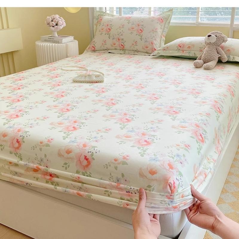 Baumwolle Bedruckte Spannbettlaken für Zuhause Bett Staubdichte Schutzhülle Einzel Doppel Queen King Bett Matratzenbezug