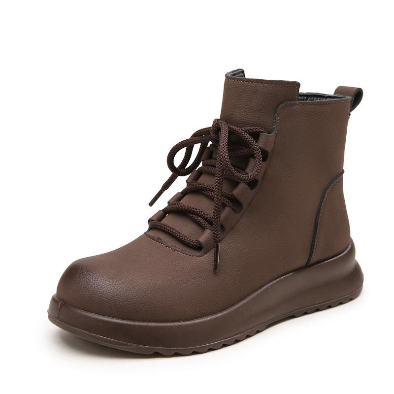 2025 Vinter Ekte Skinnsko Kvinner Snøstøvler Tykk Såle 3cm Varm Plysj Merke Damer Ankelstøvletter Pluss Størrelse 41