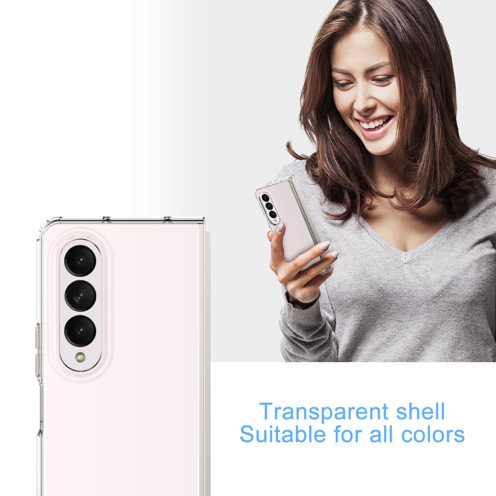 New Model Is Suitable for Samsung Z FOLD4 Mobile Phone Case Transparent Anti Fall Full Inclusive Folding TPU Mobile Phone Case Soft Case