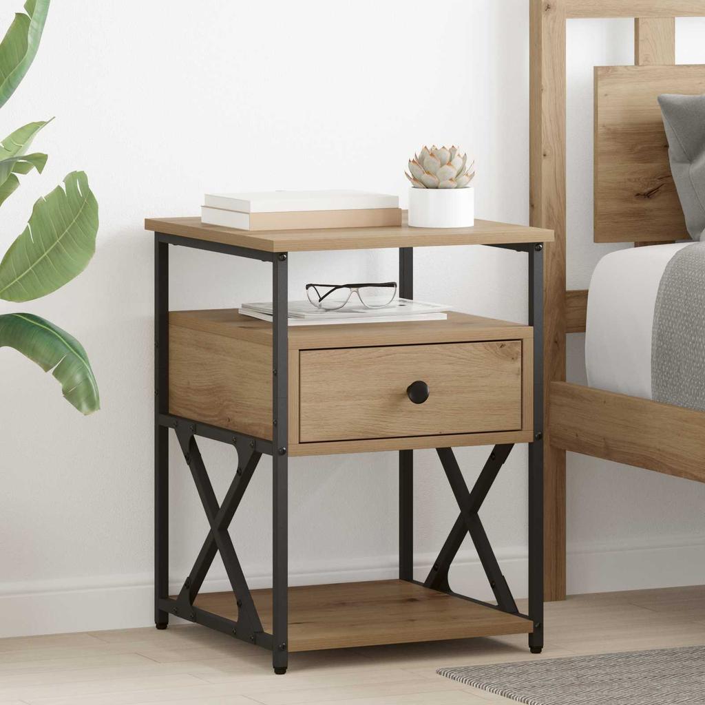 Nightstand Artisan Oak 40 X 42 X 55 Cm Particleboard