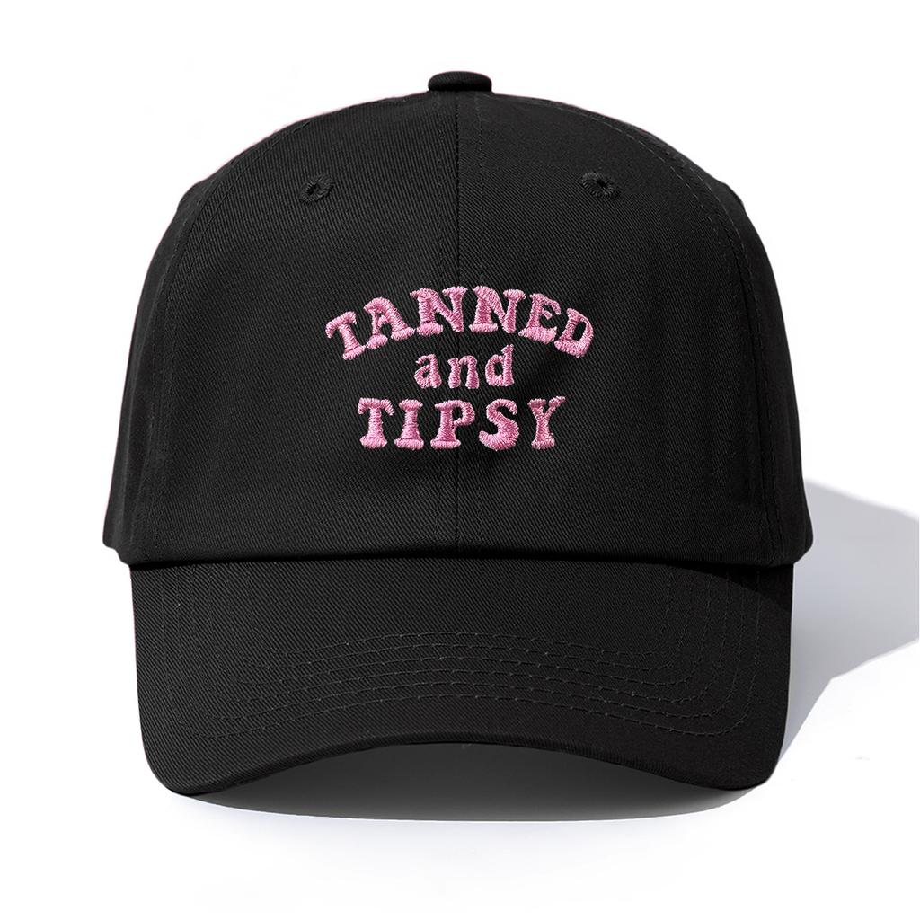 1pc Tanned and Tipsy Embroidery Baseball Cap for Adults,Minimalist Retro Style Casual Soft Adjustable Dad Hat,Perfect As Gift
