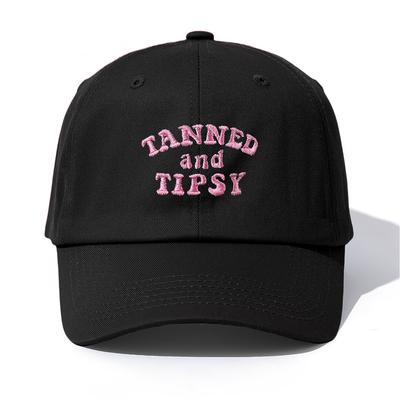1pc Tanned and Tipsy Embroidery Baseball Cap for Adults,Minimalist Retro Style Casual Soft Adjustable Dad Hat,Perfect As Gift