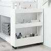 Narrow Storage Trolley 3 Tier White Wood Based Material