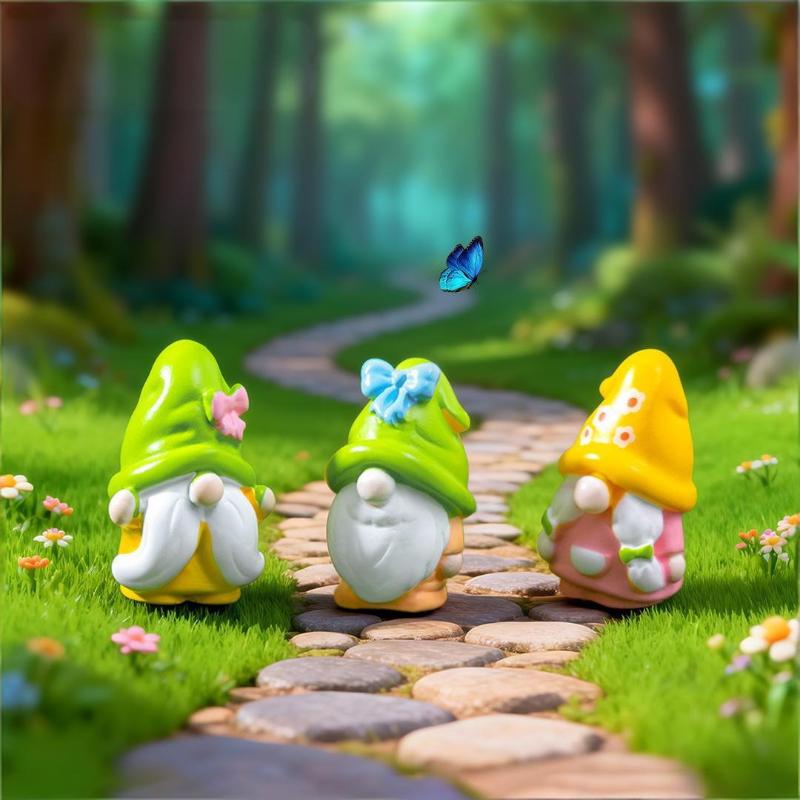 6Pcs Miniature Resin Gnomes Set Fairy Garden Statues For Outdoor, Indoor, Office Desk,Party Merits, Plant Pots And Gift