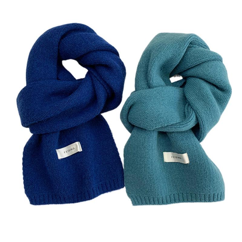 Scarf women's winter new imitation cashmere scarf trendy Korean ins student wool knitted warm couple scarf