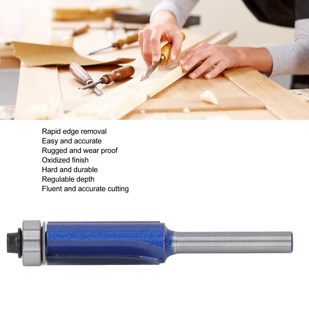 Blue Chamfer End Mill Professional Robust Stable   Trimming Milling Cutter Bit for Woodworking 6mm Shank