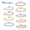 Bestone Luxury 18K Gold Plated Geometric Crystal Bracelet Personality Sparkling Cubic Zircon Tennis Chain Bangle Bracelet
