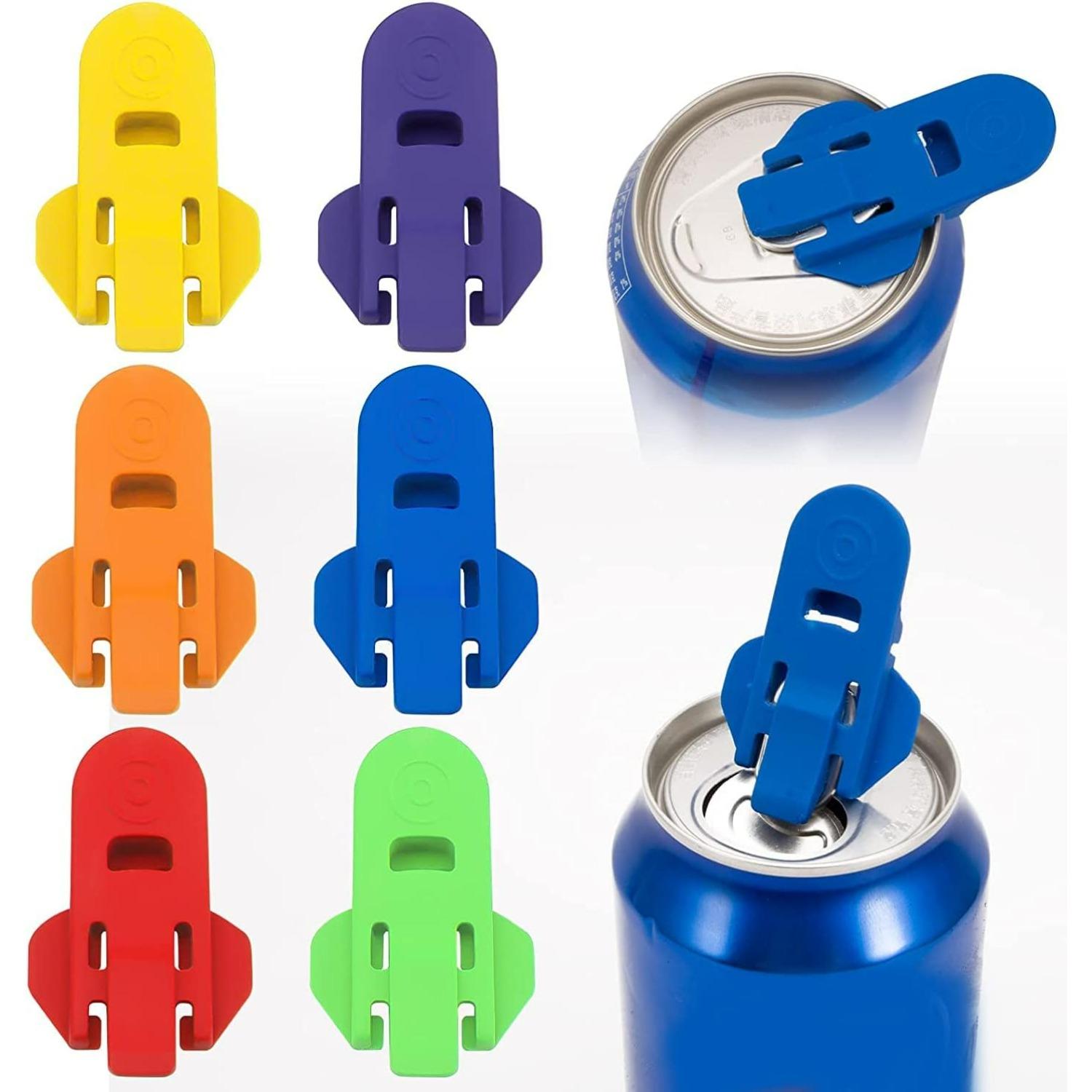 

6 Pcs Manual Can Openers Manual Easy Can Opener for Family Drinks Protector Opener Drink Shield Plastic Tinned Can Tab Openers for Pop Beer Soda Cans R