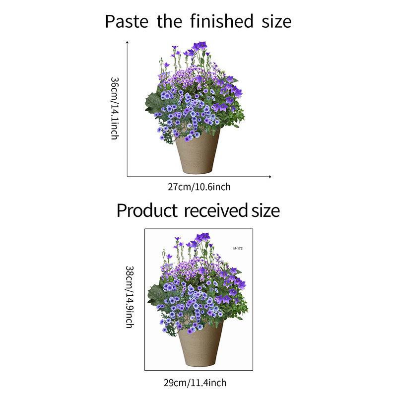 1PC Various Green Plants Flowers Wall Sticker Bathroom Toilet Decor Decals Living Room Cabinet Home Decoration Self Adhesive