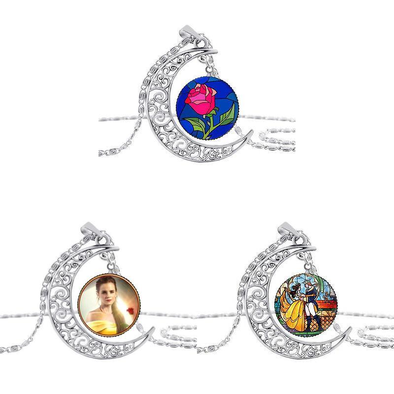 Beauty And The Beast Glass Bead Pendant Necklace For Friends Gift