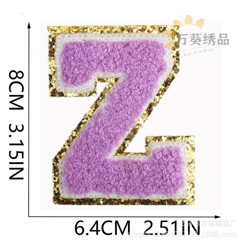 8Cm Color English Letter Embroidery Cloth Sticker Bag Patch Sticker Clothes Computer Embroidery Label Towel Embroidery Sticker