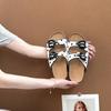 Retro non-slip two-button wood bran slippers summer new fashion platform beach shoes bright casual one-word sandals