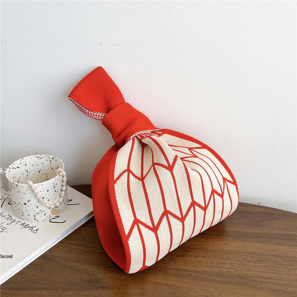 Colorful Polka Dot Knitted Handbag for Women - Versatile, Trendy, and Casual for Any Season