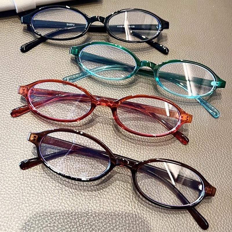 Vintage Y2K Oval Glasses Small Frame Eyewear Women Blue Light Blocking Eyeglasses Computer Reading Optical Spectacle Glasses