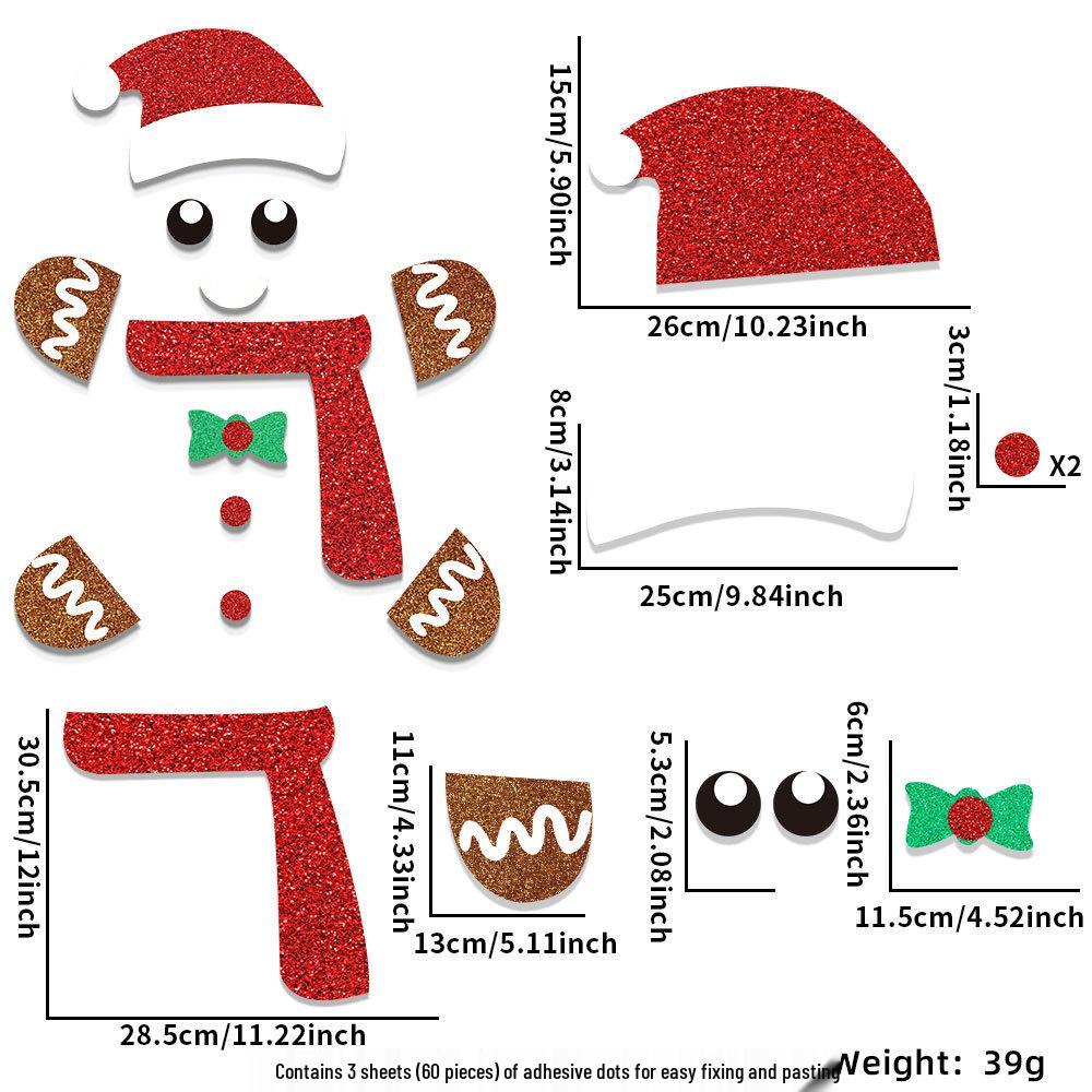 Felt Cartoon Reindeer Door Stickers - Christmas Window Decorations