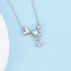 Fashion Light Luxury Blue Whale Moonstone Pendant Clavicle Necklace For Women