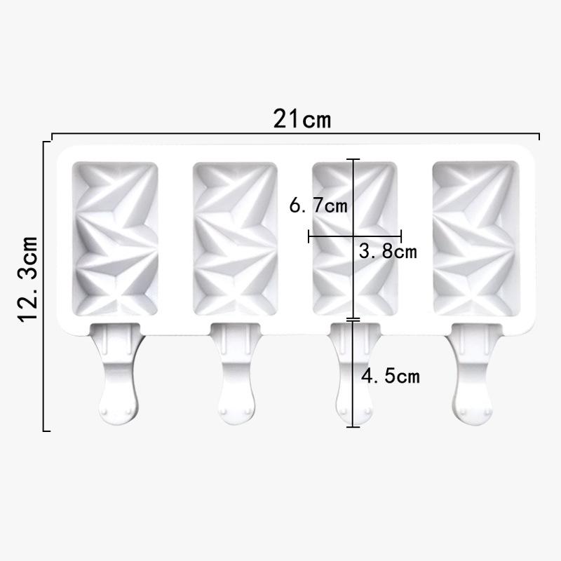 Silicone Ice Cream Mould Ice Cube Tray Popsicle Barrel Diy Mold Dessert Ice Cream Mold with Popsicle Stick