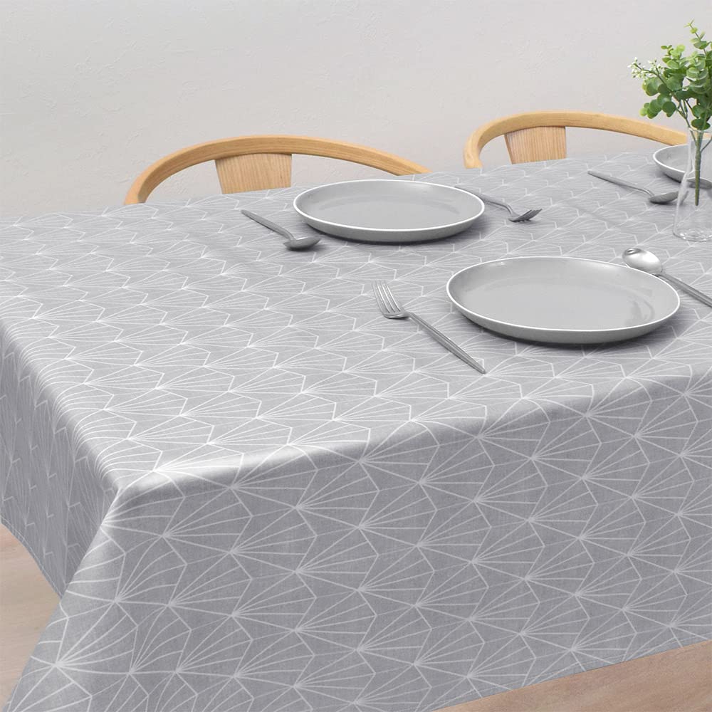 STYLE Decor Laminated Tablecloth (140cm X 210cm), Silver Light, W4801220