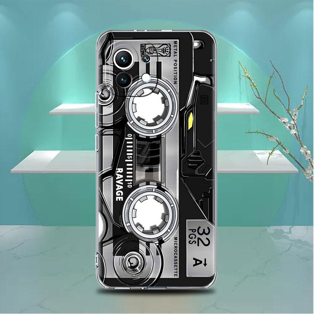 Vintage Cassette Tape Retro Style Clear Case For Xiaomi Mi Poco X3 NFC M3 Pro F3 F1 11 Lite 12 Note 10 11T 9T Phone Cover