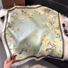 70Cm Silk Scarf Women'S French Elegant Small Floral Print Scarf Small Square Scarf With Headscarf