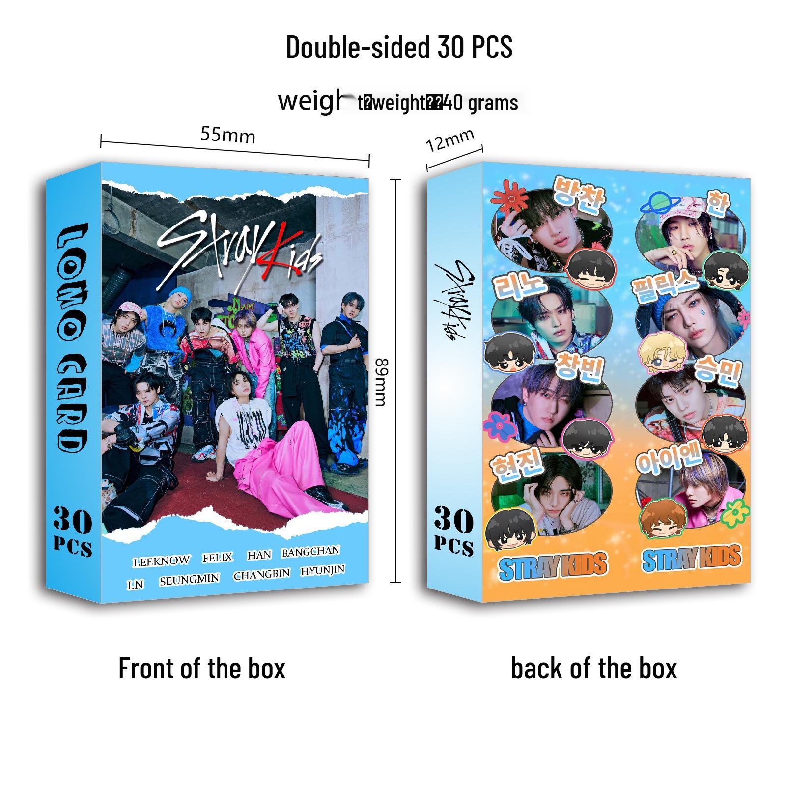 Stray Kids Celebrity Double-Sided Photo & LOMO Card Set (30 Greeting Cards)