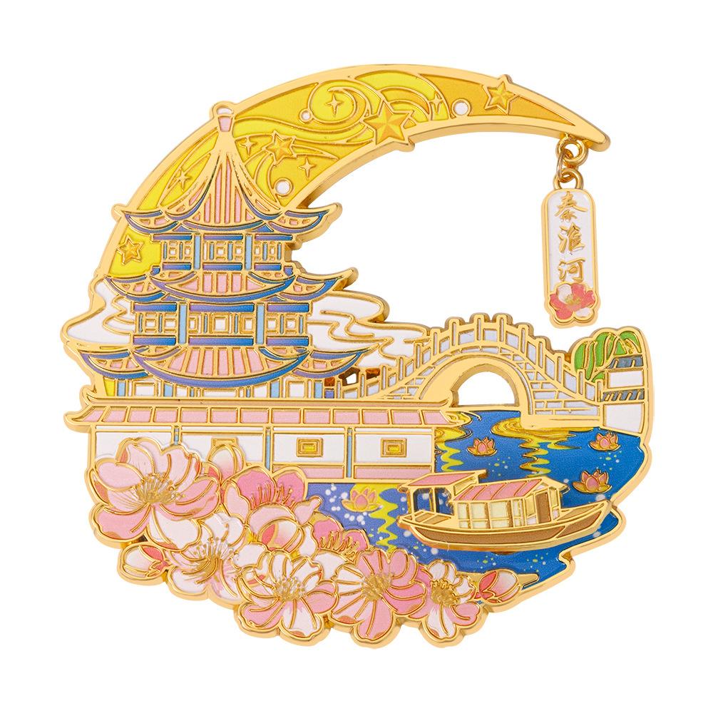 Nanjing merchandise metal refrigerator sticker Qinhuai River scenic spot tourist attractions souvenir gift magnet strong magnetic sticker