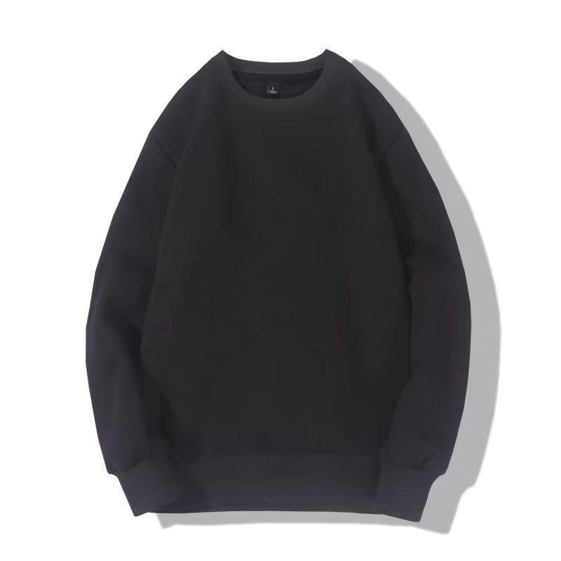 Men's Velvet Thickened Lambswool Hoodie - Loose Fit, Long Sleeve, Solid Color Base Layer for Autumn and Winter.