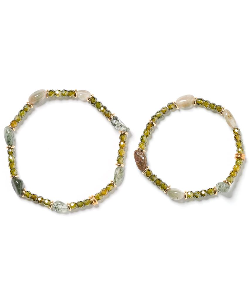 Polalita Green Natural Stone Mix Bracelet (Plt-Br-017_Gn)