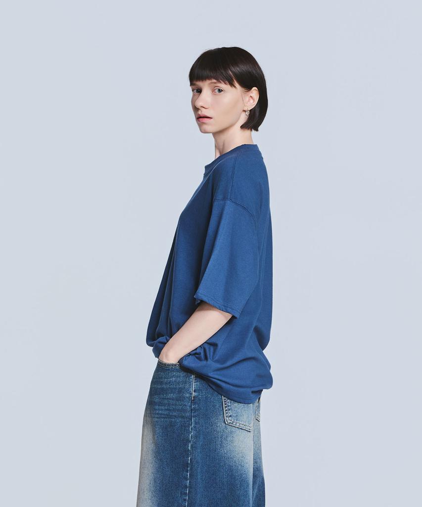 TEN PAST SEVEN Basic Logo Short Sleeve T-Shirt - Blue
