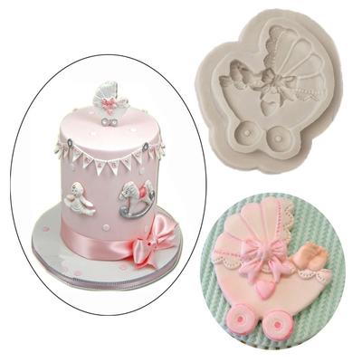 Noua forma minunata pentru carucior pentru bebelusi, forma din silicon pentru fondant, instrument de coacere, cupcake, bomboane, argila, pentru tort, 1 buc.
