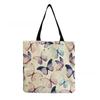Women Vintage Linen Tote Bag - Large Capacity Butterfly Print Shoulder Handbag for Casual & Grocery Shopping KTB