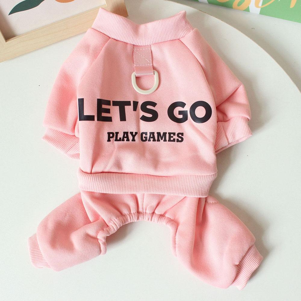 

Winter Sport Dog Hoodies 4 Legs Jumpsuit for Small Dogs and Cats Fashion Pet Cat Puppy Sweatshirt Doggy Onesie Warm Pet Clothing S розовый