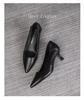 Women's Black Genuine Leather Sheepskin Stiletto Heels - Comfortable, Professional Soft Sole Work Shoes