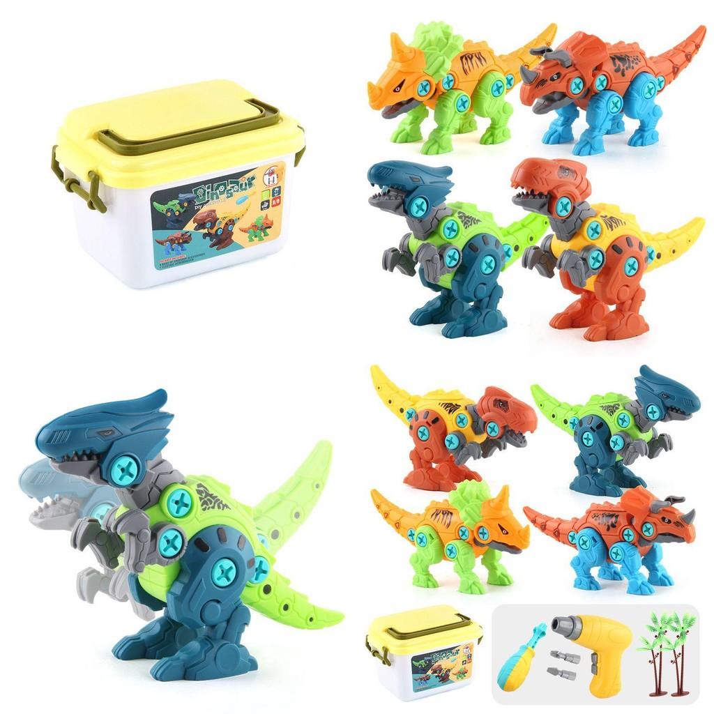 Dinosaur Toys For Kids Take Apart Build Set With Electric Drill And Storage Box