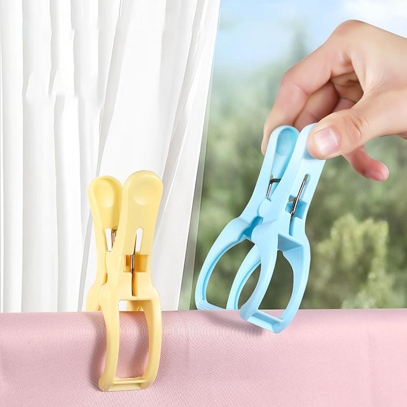 5pcs Plastic Quilt Pegs Beach Towel Clips Laundry Clothes Pegs Clamps Home Hanging Clip Clothespins Bathroom Organization