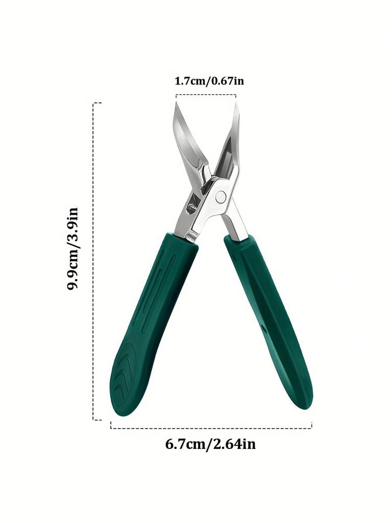 25° Angled Blade Ingrown Nail Clipper, Stainless Steel Thick Nail Trimmer with Soft Grip Handle, Splash Proof for Seniors