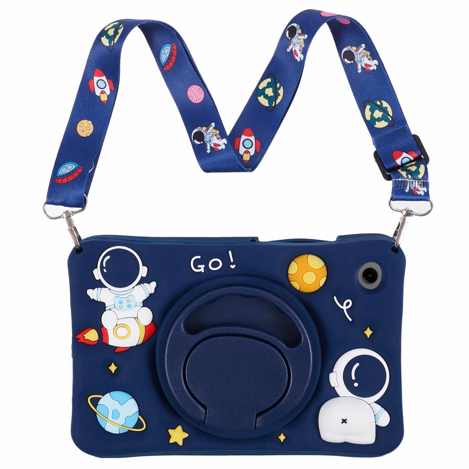 

For Samsung Galaxy Tab A9 T220 X110/X117 Case Kickstand Silicone+PC Tablet Cover with Lanyard A