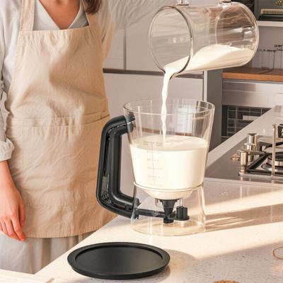 Dispenser per Pastella con Segni di Misurazione e Valvola Anti-Goccia Tazza Senza BPA Strumento per Cupcake Pancake Manico Facile da Spremere Valvola Rimovibile per Pulizia Rapida