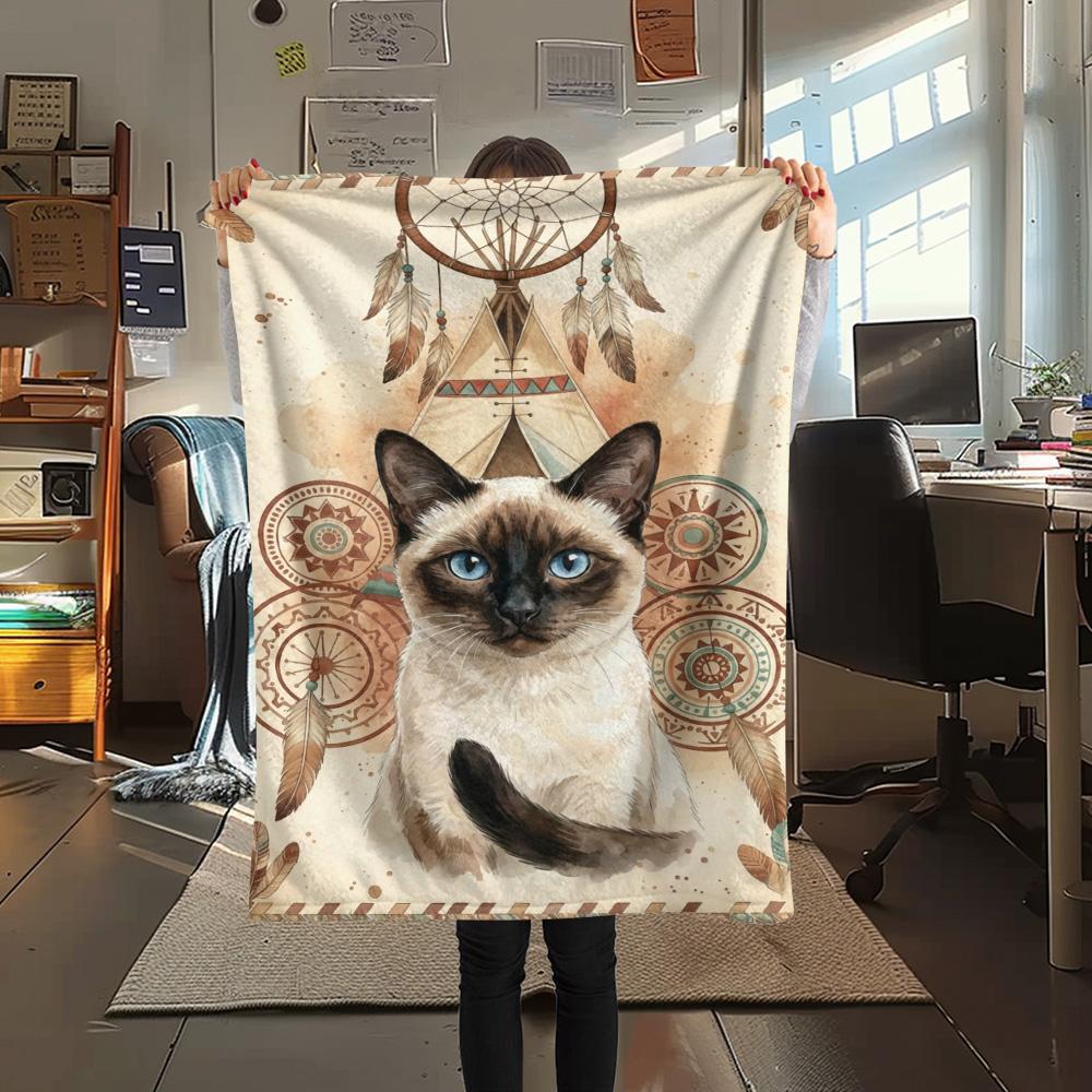 1 Peça Manta de Flanela com Estampa Tribal, Alta Qualidade, Confortável para Todas as Estações, Decoração de Casa, Calor e Conforto