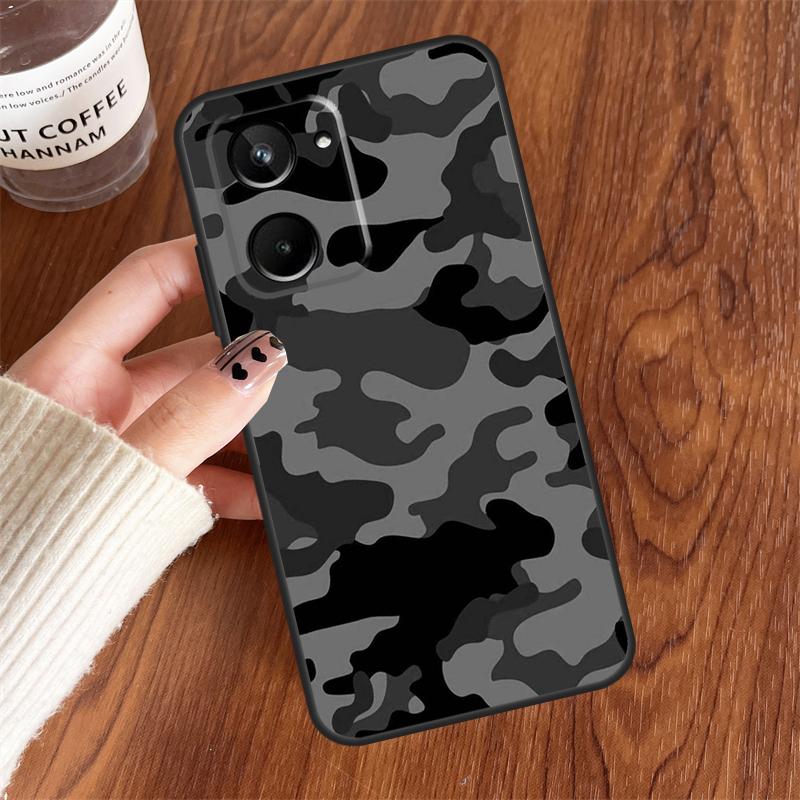 Military Army Camouflage Pattern For Realme 10 11 12 13 14 15 Pro Plus C65 C71 C75 C55 C63 C61 C53 C67 C35 GT6 GT7 Pro Case
