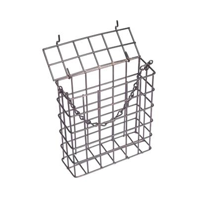 Comedero Cuadrado Colgante para Pájaros de Exterior con Cadena, Comedero de Malla de Alambre para Pan y Fruta, y Dispensador de Comida para Pájaros Pequeños